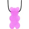 ATC Handels GmbH ARK - Collana da masticare a forma di orso gommoso, senza sostanze nocive, in 3 gradi di durezza, supporto sensoriale per bambini e adulti, cordoncino regolabile (morbido, rosa trasparente)