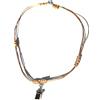 Ethnos Barcelona Collana con pendente occhio di tigre e argento. Lunghezza: 40,5 cm.