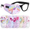 Hifot 8 Pezzi Benda Occhio Pigro Bambini Bambina,Unicorno Sirena Pcclusore Occhio Eye Patch Coprente Per Occhio Pigro Ambliopia Benda per Occhio per Occhiali Che Curano Ambliopia