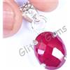 20.40 CT Naturale Sangue Rosso Rubino Ovale 925 Argento Pendente Certificato