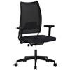 LUXY Overtime - Sedia Ufficio Ergonomica con Braccioli Regolabili, Schienale in Rete Traspirante, Struttura Metallica Nera e Sedile con Rivestimento in Tessuto, Made in Italy