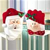 Fontee® 1 Paio Decorazioni Natalizie Coprisedie per Cappello da Babbo Natale Schienale per Sedia con Cappuccio di Babbo Coprivaso per Sedia con Cappello Rosso Decorazioni per Feste (Nonno e Nonna)