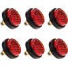 eMagTech 6PCS Rosso Moto Mini Targa Riflettore M5 Vite Mount Rotondo Avvertimento Riflettore Tag Bolt per Moto Bicicletta Auto Trattore Camion Barca