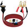 YINGAYOU Accendisigari con Pinze Coccodrillo 12V 24V Cavo Accendisigari Femmina con Pinze Batteria 14AWG 20A Con Fusibile Coperchio a Tenuta Stagna e Filettatura di Montaggio (1 m)