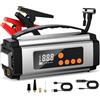 Onherm 7-in-1 Booster Avviatore Auto con Compressore 150PSI, 2000A Avviatore Batteria Auto/Moto per 12V 8L Benzina e 5L Diesel, Avviatore Emergenza con Torcia, Jump Starter con USB-C e Display LCD