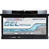 Electronicx Batteria di alimentazione GEL 12V 100Ah - Batteria GEL ad alte prestazioni 100 AH (278×175×190 mm), polo positivo a destra. Senza manutenzione, durevole. Ideale per camper e barca