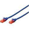 Ewent EW-6U-030B Cavo di Rete Patch Cat 6 U/UTP, AWG 24/7, 2 Connettori RJ45, 3m, Blu