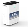 Facula - Deumidificatore Bora 12L | modalità Auto | modalità Intelligente | Timer 1-24h | Funzione Drenaggio Continuo