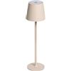 Idena 50152 - Lampada da tavolo LED Touch, lampada da comodino dimmerabile con USB-C, per esterni e interni, lampada da tavolo regolabile in altezza in beige