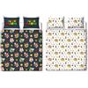 Character World Nintendo Super Mario - Set copripiumino matrimoniale ufficiale Mario, Luigi e Bowser, double-face, colore nero, prodotto ufficiale, con federe coordinate