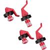 Fackelmann 9901650 - Set di 4 tappi a leva, tappo a leva, tappo riutilizzabile per bottiglia, plastica, rosso, 8 cm