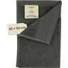 Jean & Len Asciugamano per ospiti cotone biologico al 100%, colore rosmarino, con gancio, certificato OEKO-TEX e GOTS, etichetta del marchio in pelle vegana, asciugamani per ospiti 30x50 cm