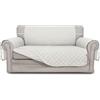 Easy-Going Copridivano reversibile Loveseat a 2 cuscini, per cani, impermeabile, protezione per mobili con bastoncini in schiuma, cinghie elastiche per animali domestici (divanetto, avorio/avorio)