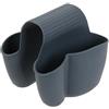 JE CHERCHE UNE IDEE Portaspugna Doppio per Lavello Grigio Scuro | Silicone, portaspugna doppio, 14,5x12x6 cm, speciale lavello a doppia vasca, contenimento spugne, cucina, grigio scuro