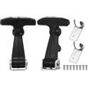 M METERXITY 2-Pack Ganci Elastici In Gomma SPCC Per Cofano, 2.6 Serrature A Tirante Flessibili Con Staffe, Maniglia A T In Gomma Flessibile Con Viti Camper/Cofano [Argento Nero]