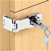 Litensh Lucchetto a serratura, chiusura a chiave con diverse chiavi, cassetto armadietto Serratura, Lucchetto Hasp, Chiusure Hasp, chiavistello, serratura per porte (Silver Triple Fold 3 Inch)