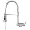 SJQKA Rubinetto Sottofinestra Spazzolato, Rubinetto Lavello Cucina Pieghevole Con Doccetta Estraibile, Miscelatore Cucina Flessibile Abbattibile Girevole 360°