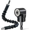 Mellbree Punte flessibili da 300 mm e cacciavite angolare da 105°, supporto per punte angolare multifunzione con supporto magnetico da 1/4 pollici, adattatore per foratura dello spazio stretto