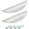 QUARKZMAN 2 Pezzi Maniglia Armadio Mezzaluna, 64mm Distanza Fori Maniglie Cassetto Lega di Zinco Spazzolato Maniglie Armadio per Cucina Guardaroba Hardware Armadio, Argento