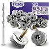 Filzada® 50x Feltro aliante con vite - Ø 22 mm - piedini professionali per sedia/protezioni per le gambe della sedia in feltro con vite - incl. trapano