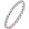 JEROOT Energetix - Braccialetto magnetico da donna in titanio, con zirconia cubica da 4 mm, con strumento di misurazione, confezione regalo (3500 Gauss)