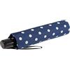 Knirps Ombrello tascabile Slim Duomatic Polka Dots, Navy-bianco, 90 cm, A pois