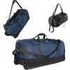 Vomgomfom 32 Borsa da viaggio pieghevole e morbida con ruote, borsa sportiva espandibile da 110L e 140L con borsa portaoggetti abbinata, Blu navy