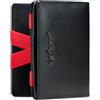 Jaimie Jacobs Flap Boy Vegan Magic Wallet con scomparto portamonete e scomparti per carte di credito Portafoglio con protezione RFID (Nero con rosso)