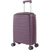 ITACA - Trolley Bagaglio A Mano 55x40x20 leggero rigido con ruote girevoli ideale per viaggi in cabina Valigia Bagaglio A Mano compatibile Ryanair. Lucchetto a Combinazione. Estensibile, Viola