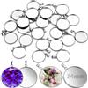 TXXATX 25 Pezzi Vassoi per Pendente 14mm in Acciaio Inossidabile Supporti Rotondi per Cabochon in Argento per Creazioni Fai-da-te Gioielli Foto Fiori Secchi Glitter Ciondoli