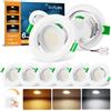 COTLEDL Faretti LED da Incasso Per Cartongesso Dimmerabili, 5W 450LM Faretti LED Soffitto 3000K/4000K/6000K, Foro Ø68-80mm, IP44 Faretto da Incasso Orientabili per Bagno Soggiorno Cucina, Set da 6