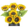 Olrla Set di 6 girasoli artificiali a gambo lungo, colore giallo, per centrotavola, decorazione fai da te, decorazione vintage (nessun vaso)