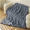 Miyacare Coperta Plaid Super Morbida Pile Peluche di Coniglio Caldo e Spesso, Caldo accogliente divano tiro, Versatile Coperta Matrimoniale per Camera da Letto Viaggi (Grigio grafite, W100 x L160CM)