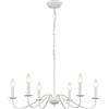 WTUOING Lampadario Vintage Bianco, 6 Luci Shabby Lampadario Soggiorno Camera da Letto Lampadari Rustico Sala da Pranzo Vintage Lampada a Sospensione Sala Salotto Corridoio Salone