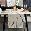 Jayusaror Runner da tavolo Autunno Bianco e Grigio Moderno Runner Tavola in lino Marmo Dorato Textured Arte Astratta Lavabile Tavola per Caffè Sala da Pranzo Comò Tavolino Finale 40 x 140 cm