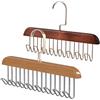 Noaxylic 2 Pezzi Portacinture in Legno, Porta Cravatte Legno e Acciaio Inox, Ruotabile a 360°, Porta Portacravatte Uomo con 8 Ganci, per Cravatte, Cinture, Sciarpe, Borse, Bretelle