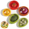 nplaseta 5 Pezzi Contenitori per Frutta in Silicone, Contenitori per Alimenti, Contenitori Frigorifero Verdi, Cipolla, Pomodoro, Limone, Frutta
