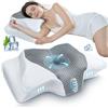 SAHEYER Cuscino Cervicale, 2 in 1 Cuscino Ergonomico Memory Foam per Dormire il Supporto della nuca, 2 Altezza Cuscino Ortopedico per Alleviare il Dolore al Collo,60 x 35,5 x 13/10 cm,Grigio chiaro