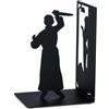 Balvi - Psycho fermalibri decorativo in metallo di colore nero. Design originale