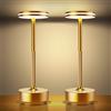 Hapfish Lampada da Tavolo Ricaricabile LED,2 Pezzi 5000mAh Senza Fili USB,Comodino | Eye-Protect Luce a USB Batteria Dimmerabile,3 Modalità di Colore,Impermeabile,per Interno/Ristorante/Esterno(Oro)