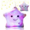 Shengou Cuscino con Led, Cuscini a Forma di Stella, Cuscino Peluche Luce Notturna, Cuscini Decorativi a Forma di Stella, per Compleanno e Natale (Colore viola)