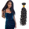 Zeslaerr Unprocessed Water Wave Capelli umani Extensions Double Weft 1B Natural Black Human Hair Bundle Soft and Silky Remy Hair Extension Minimal Tangle For Women 22 Pollici