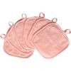 BloomSesame Panni rimuovi-trucco per viso, occhi, labbra, cuscinetti riutilizzabili in microfibra morbida, panni per la pulizia del viso da 12,7 x 12,7 cm, confezione da 6 (corallo)
