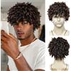 QUEENTAS Dreadlock Wigs for Men Curly Afro Twist Braided Wig Synthetic Men Wig 9 inch (Black to Brown)