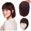 S-noilite Fascia per capelli con frangia, parrucche con frangia frontale, toupet con capelli sintetici intrecciati e frangia, extension per capelli,Rosso Vino