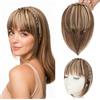 S-noilite Fascia per capelli con frangia, parrucche con frangia frontale, toupet con capelli sintetici intrecciati e frangia, extension per capelli,Castano Chiaro Biondo Biondo