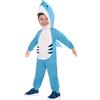 amscan 9918195 9907150 Costume tuta da squalo bianco unisex per bambini, blu (età 6-8 anni)