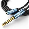 MillSO Adattatore audio jack da 6,35 mm maschio a jack da 3,5 mm prolunga per cuffie con contatti placcati in oro 24 K per cuffie, altoparlante, chitarra, amplificatore per basso e sistema HiFi - 5 m