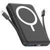 Vexnara per Magsafe Powerbank 10000mAh, Caricatore Portatile Magnetico Wireless 20W, Ricarica Rapida con Display LED e cavo di ricarica USB-Cper iPhone 17/16/15/14/13/12 Pro/Pro Max/Plus(Nero)