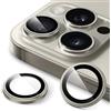 JETech Pellicola Fotocamera per iPhone 16 Pro 6,3 Pollici e iPhone 16 Pro Max 6,9 Pollici, 9H Vetro Temperato Cover Anello Individuale in Metallo, HD Chiaro, 1 Set (Titanio Naturale)